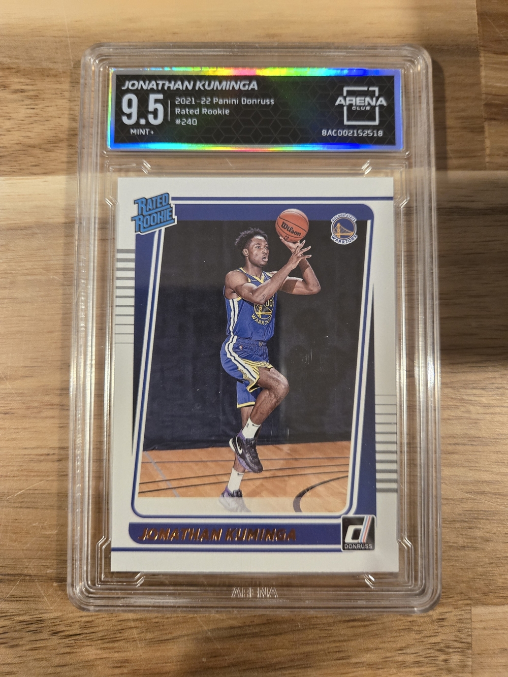 Jonathan Kuminga 2021-22 Panini Donruss Rated Rookie #240 Arena Club 9.5 Mint+